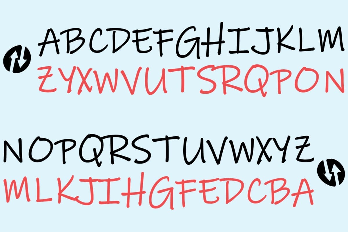 Code secret alphabet inversé