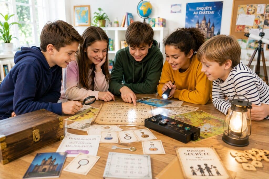enfants de 10 ans participant à un escape game