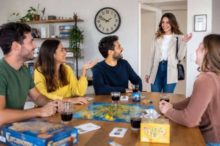 Jeux de société entre amis avec une personne en retard